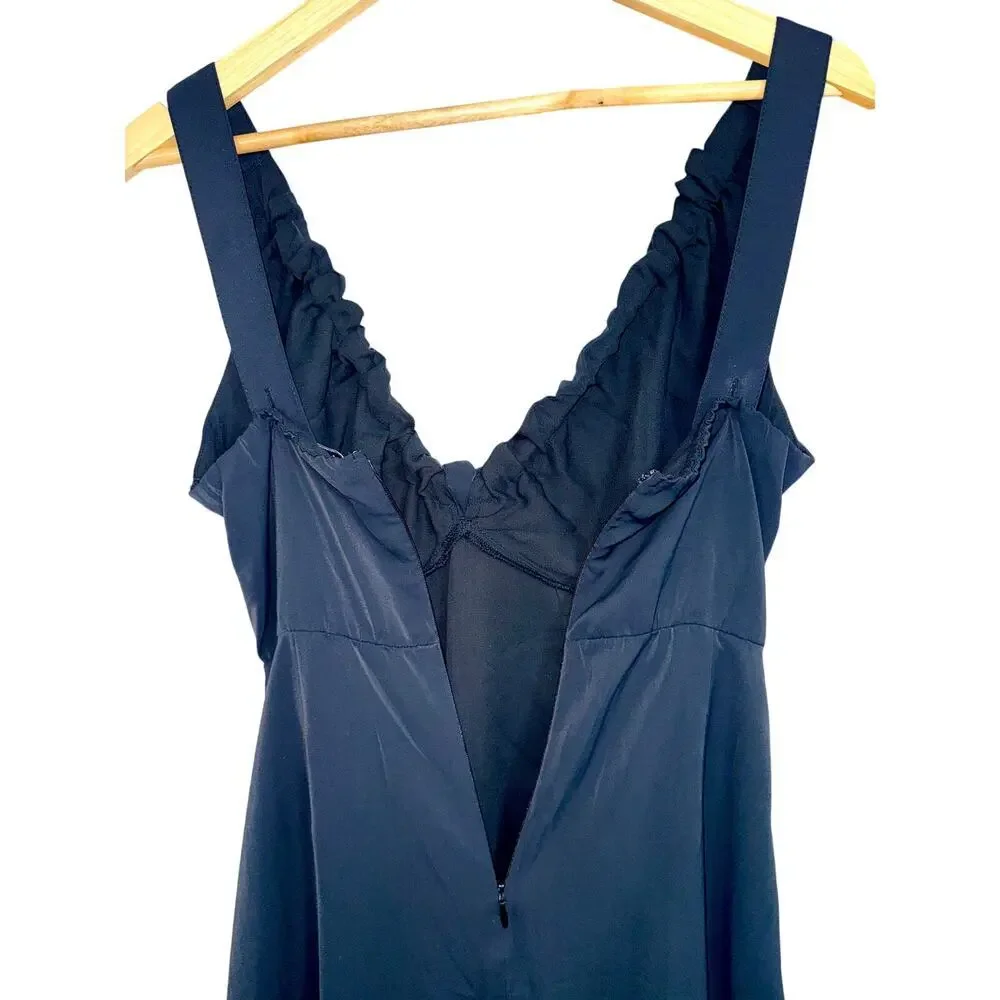 Abercrombie & Fitch Black Ruffle Sleeveless Side Slit Formal Maxi Dress Womens S